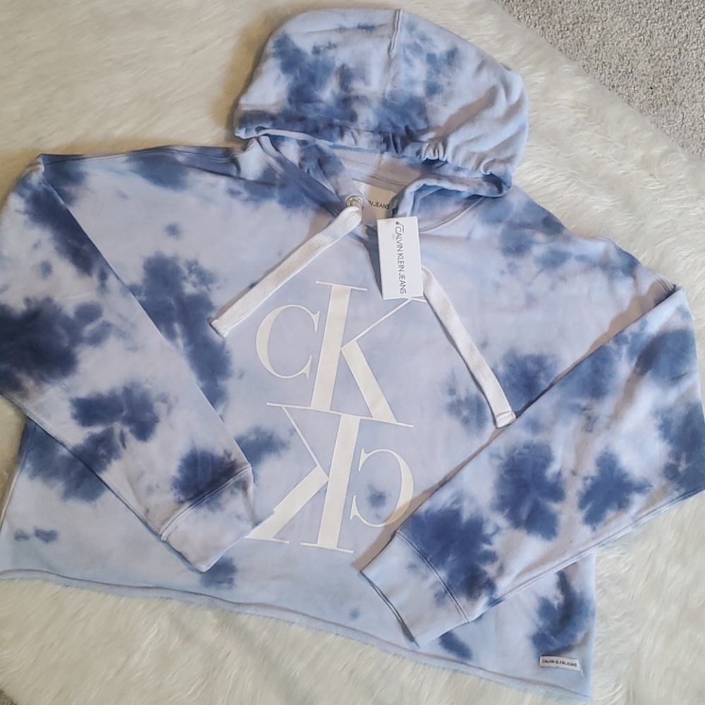 Tie-Dye Mirror Monogram Logo Hoodie
in Blue